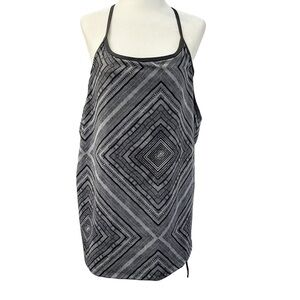 Fabletics Women's Norwalk Geometric Black Gray Athletic TankTop Built In Bra